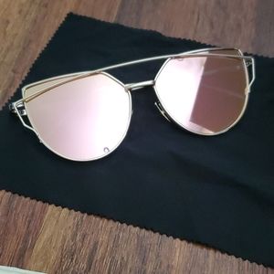 Rose gold cat eye sunglasses